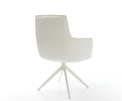DrehstuhlHeira-Flex mit Armlehnen Bouclé Soft Beige Kreuzgestell breit Weiß 360° drehbar Wippfunktion Taschenfederkern Sofort versandfertig