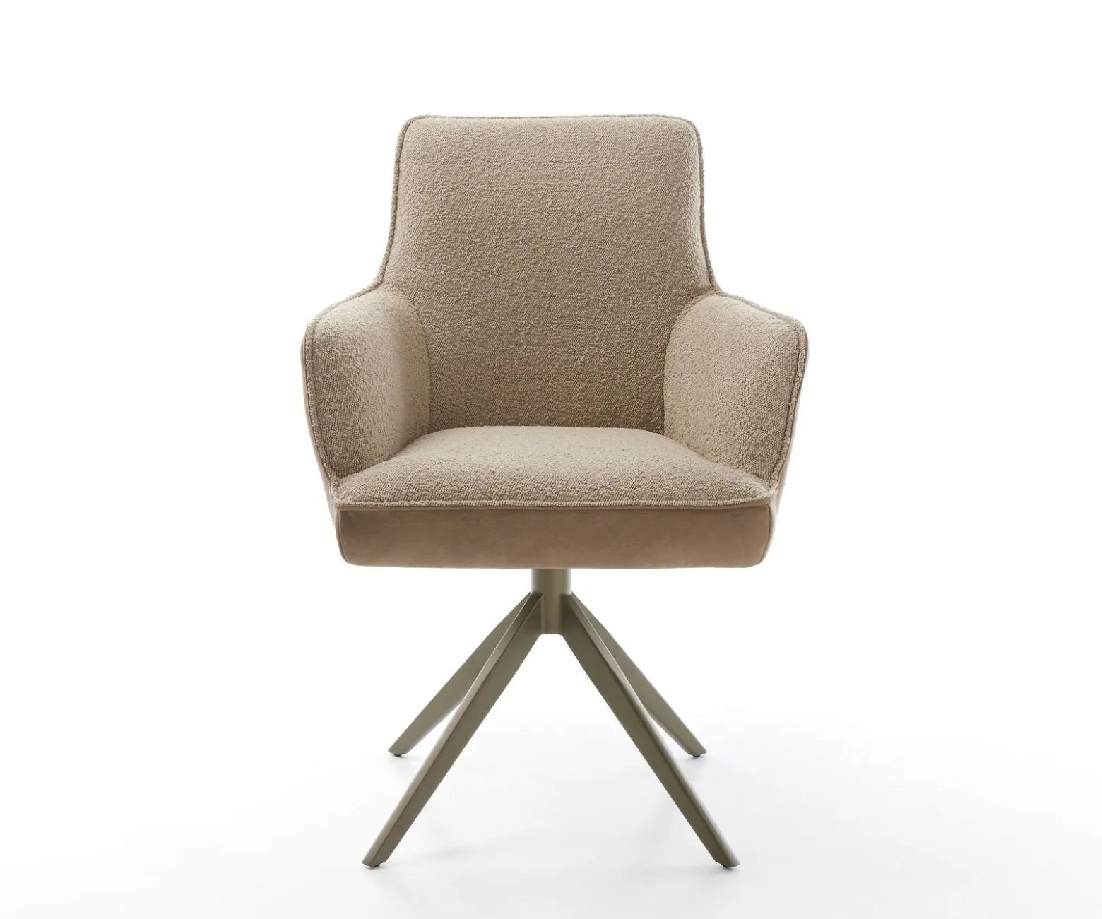 DrehstuhlHeira-Flex mit Armlehnen Materialmix Schlamm Kreuzgestell breit Effektfinish Titan 360° drehbar Wippfunktion Taschenfederkern Sofort versandfertig
