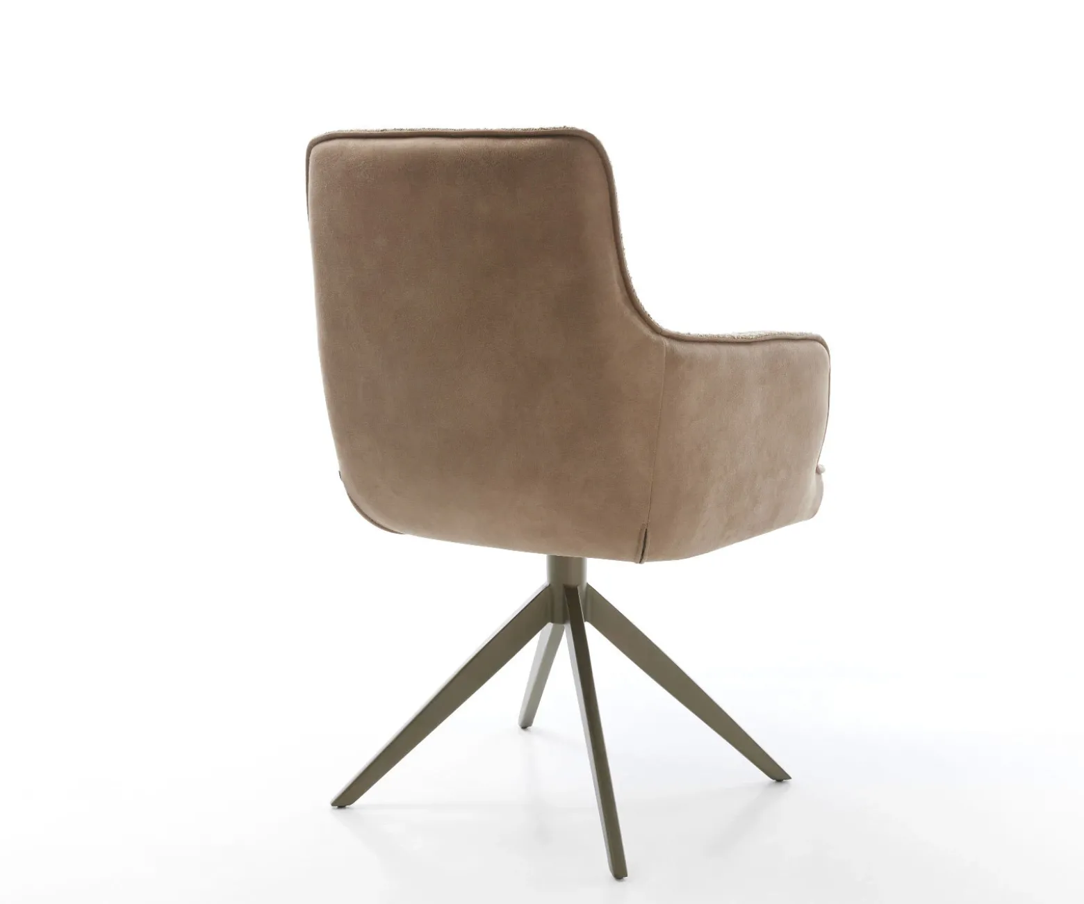 DrehstuhlHeira-Flex mit Armlehnen Materialmix Schlamm Kreuzgestell breit Effektfinish Titan 360° drehbar Wippfunktion Taschenfederkern Sofort versandfertig