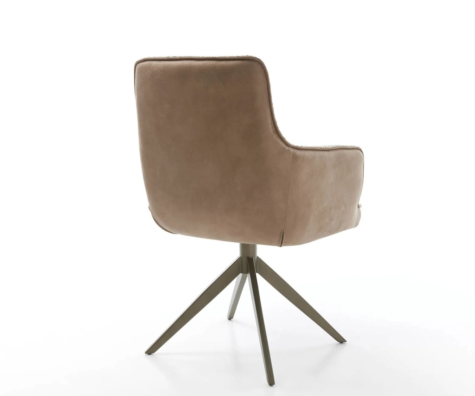 DrehstuhlHeira-Flex mit Armlehnen Materialmix Schlamm Kreuzgestell breit Effektfinish Titan 360° drehbar Taschenfederkern Sofort versandfertig