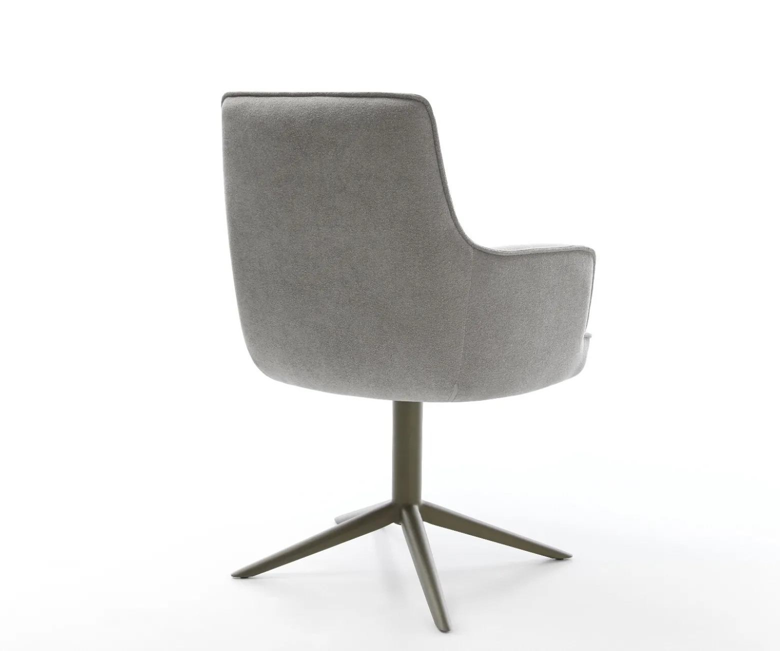 DrehstuhlHeira-Flex mit Armlehnen Strukturstoff Soft Grau Fußkreuz Effektfinish Titan 360° drehbar Wippfunktion Taschenfederkern Sofort versandfertig