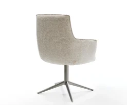 DrehstuhlHeira-Flex mit Armlehnen Webstoff Soft Beige Fußkreuz Graphit 360° drehbar Wippfunktion Taschenfederkern Sofort versandfertig