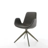 DrehstuhlIlia-Flex mit Armlehnen Mikrofaser Anthrazit Vintage Kreuzgestell breit Effektfinish Titan 360° drehbar Sofort versandfertig