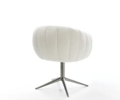 DrehstuhlJada-Flex Bouclé Soft Beige Fußkreuz Graphit 360° drehbar Wippfunktion Taschenfederkern Sofort versandfertig