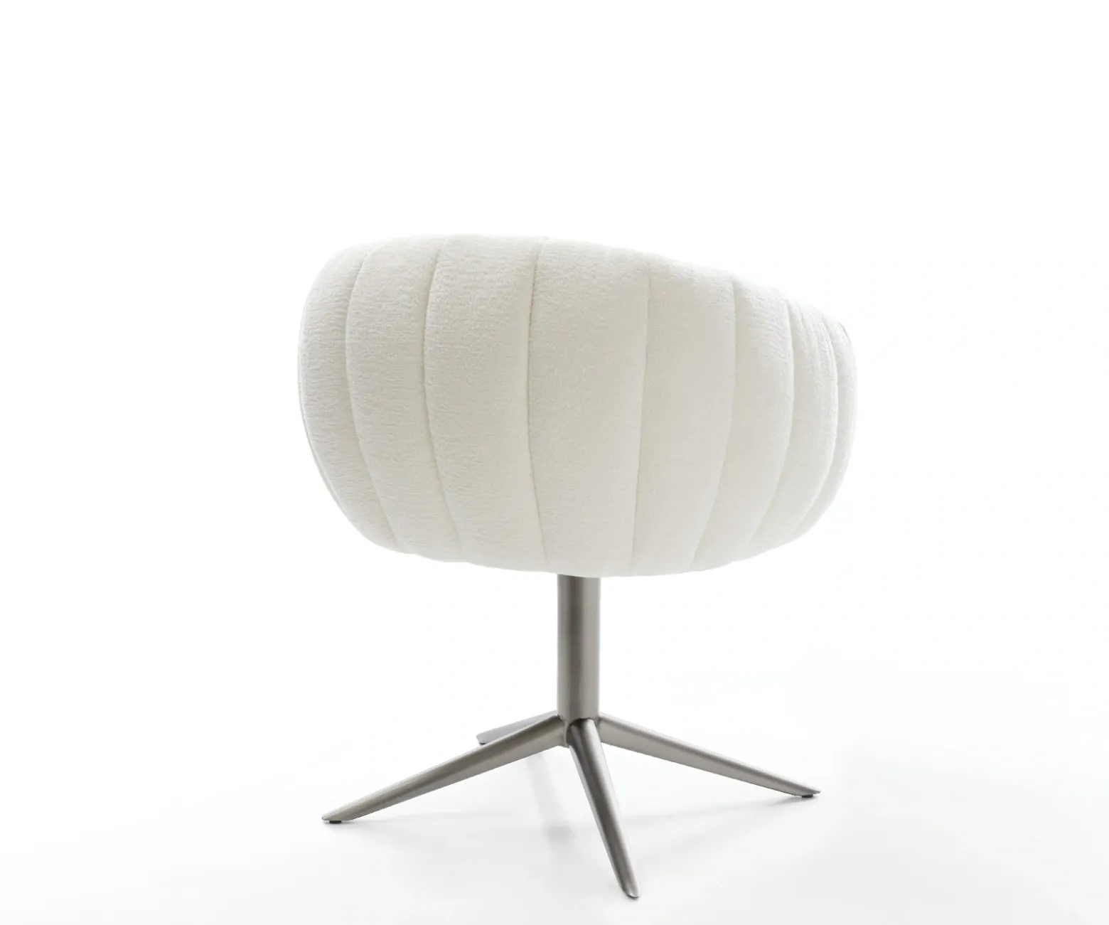 DrehstuhlJada-Flex Bouclé Soft Beige Fußkreuz Graphit 360° drehbar Wippfunktion Taschenfederkern Sofort versandfertig