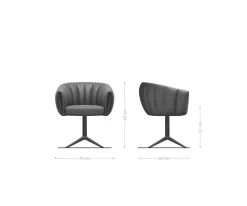 DrehstuhlJada-Flex Bouclé Soft Beige Fußkreuz Graphit 360° drehbar Wippfunktion Taschenfederkern Sofort versandfertig