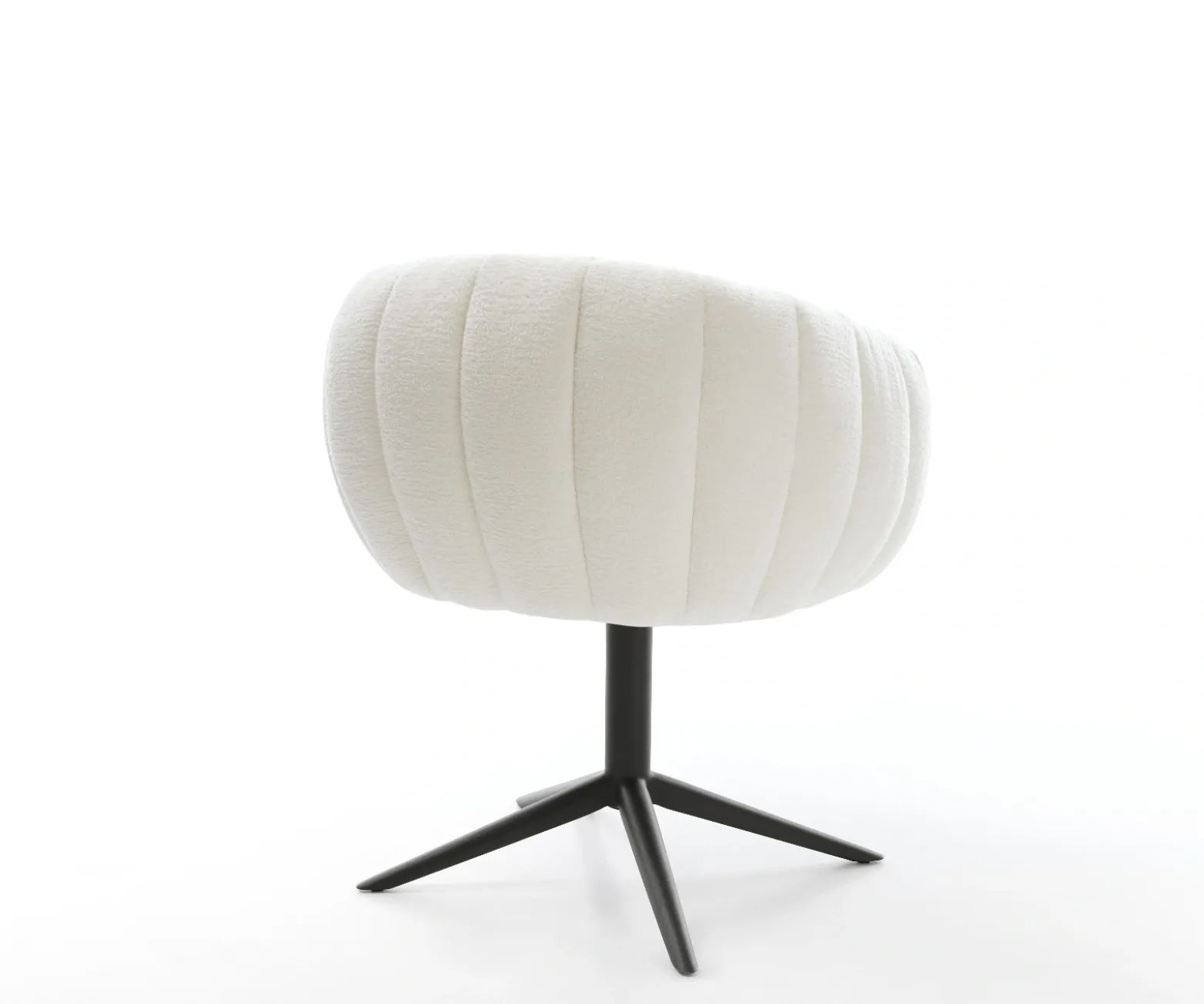 DrehstuhlJada-Flex Bouclé Soft Beige Fußkreuz Schwarz 360° drehbar Wippfunktion Taschenfederkern Sofort versandfertig