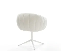 DrehstuhlJada-Flex Bouclé Soft Beige Fußkreuz Weiß 360° drehbar Wippfunktion Taschenfederkern Sofort versandfertig