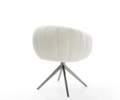 DrehstuhlJada-Flex Bouclé Soft Beige Kreuzgestell breit Graphit 360° drehbar Wippfunktion Taschenfederkern Sofort versandfertig