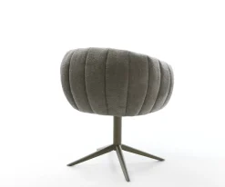 DrehstuhlJada-Flex Bouclé Soft Schlamm Fußkreuz Effektfinish Titan 360° drehbar Wippfunktion Taschenfederkern Sofort versandfertig