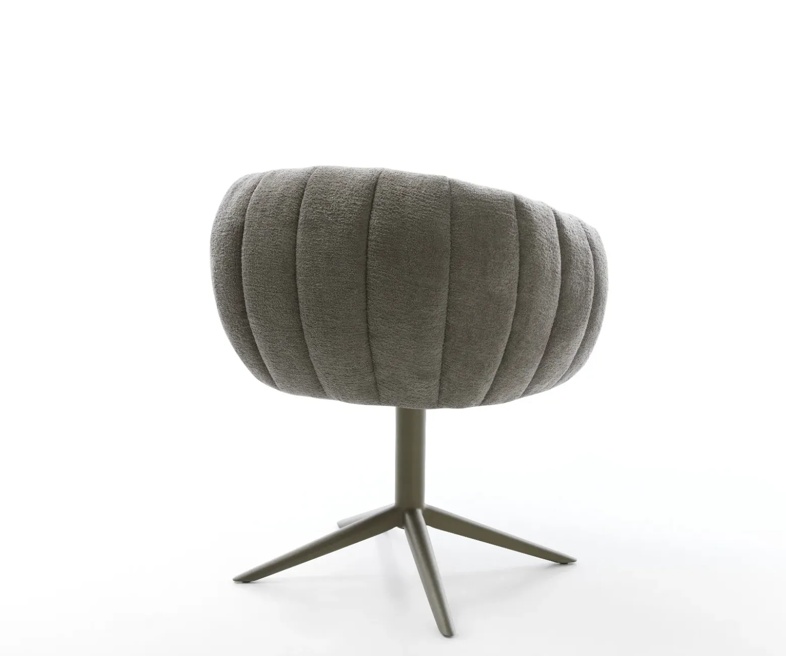 DrehstuhlJada-Flex Bouclé Soft Schlamm Fußkreuz Effektfinish Titan 360° drehbar Wippfunktion Taschenfederkern Sofort versandfertig