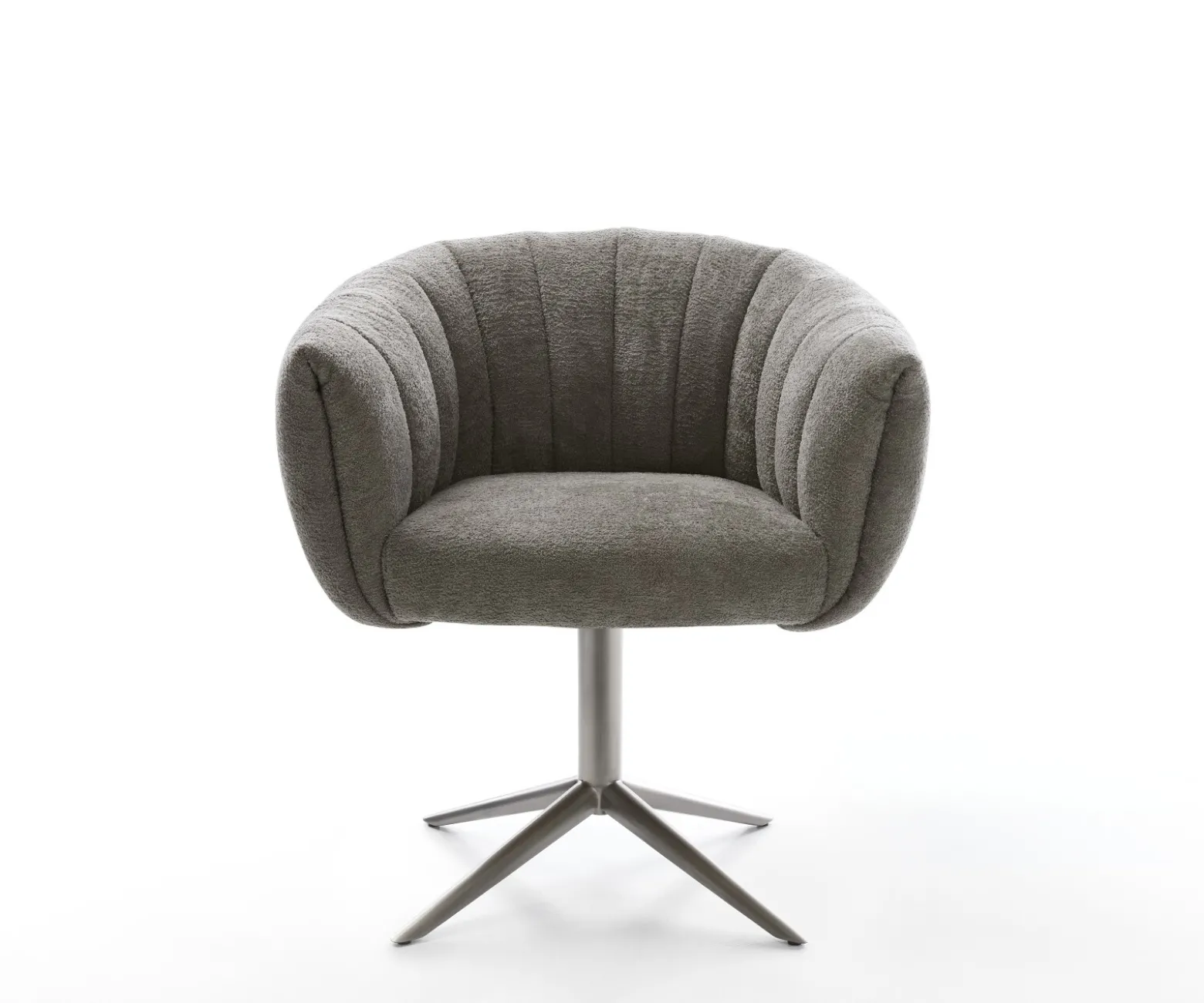 DrehstuhlJada-Flex Bouclé Soft Schlamm Fußkreuz Graphit 360° drehbar Wippfunktion Taschenfederkern Sofort versandfertig