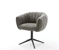 DrehstuhlJada-Flex Bouclé Soft Schlamm Fußkreuz Schwarz 360° drehbar Wippfunktion Taschenfederkern Sofort versandfertig