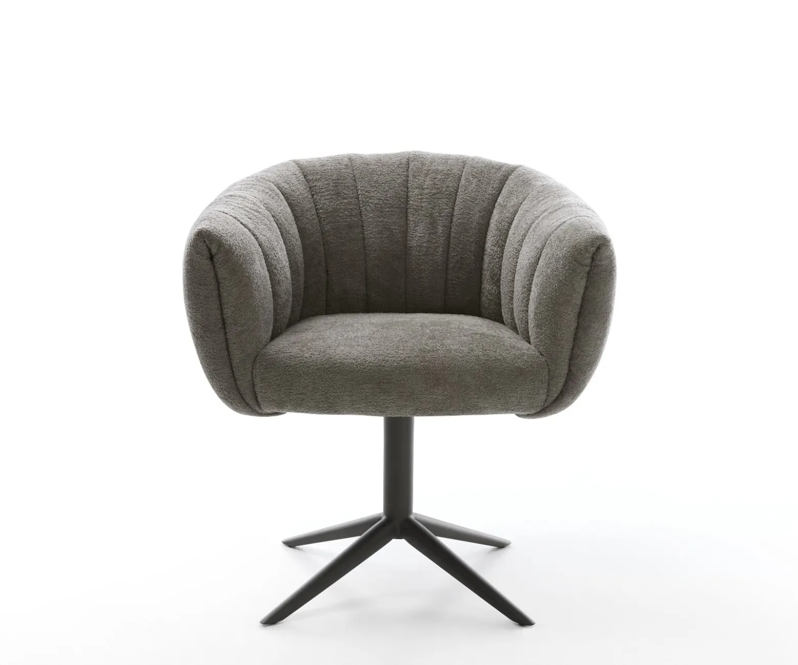 DrehstuhlJada-Flex Bouclé Soft Schlamm Fußkreuz Schwarz 360° drehbar Wippfunktion Taschenfederkern Sofort versandfertig
