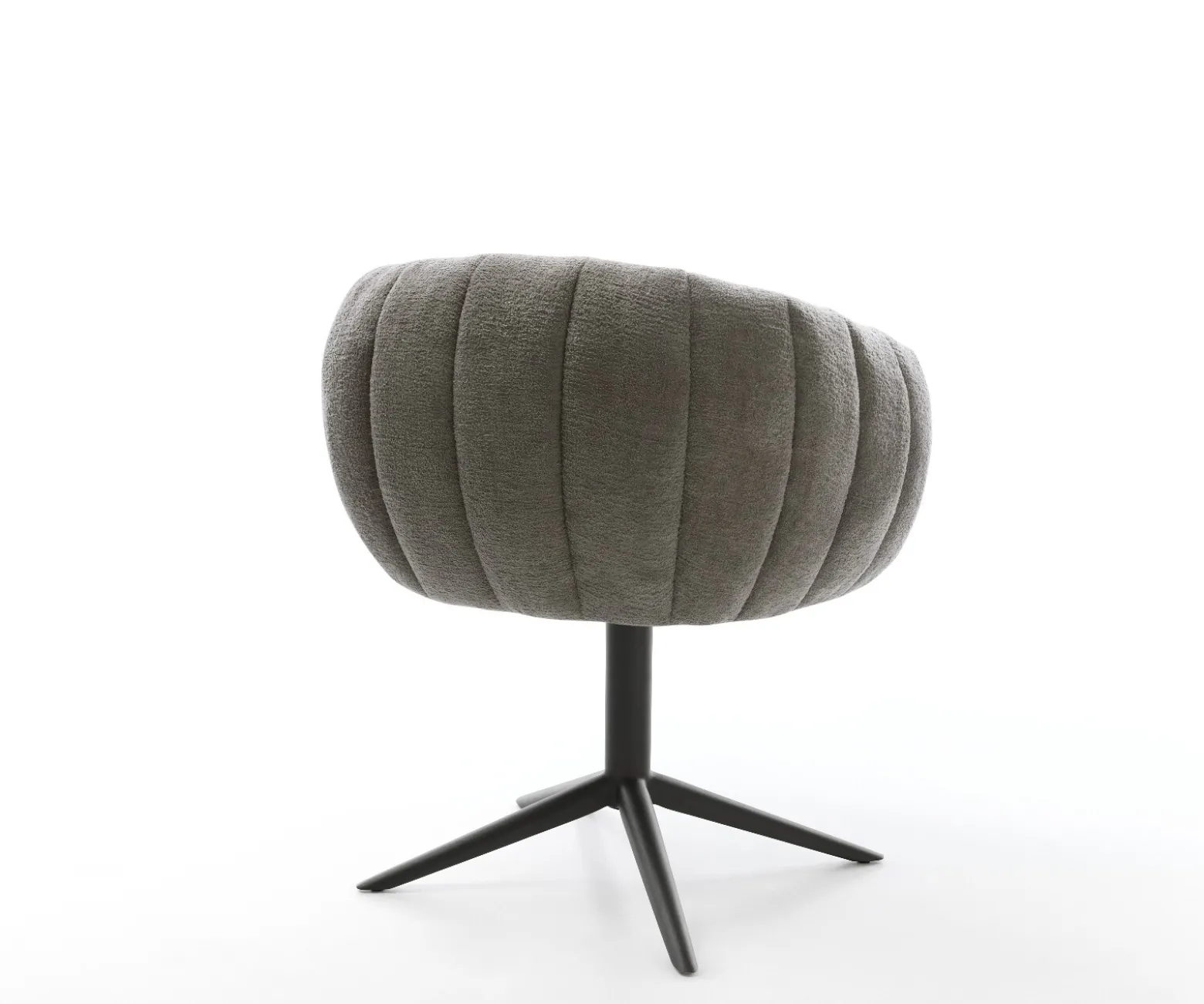 DrehstuhlJada-Flex Bouclé Soft Schlamm Fußkreuz Schwarz 360° drehbar Wippfunktion Taschenfederkern Sofort versandfertig