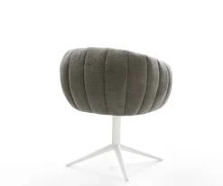 DrehstuhlJada-Flex Bouclé Soft Schlamm Fußkreuz Weiß 360° drehbar Wippfunktion Taschenfederkern Sofort versandfertig
