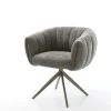 DrehstuhlJada-Flex Bouclé Soft Schlamm Kreuzgestell breit Effektfinish Titan 360° drehbar Wippfunktion Taschenfederkern Sofort versandfertig