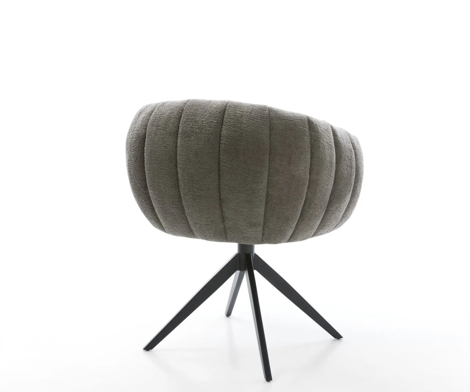 DrehstuhlJada-Flex Bouclé Soft Schlamm Kreuzgestell breit Schwarz 360° drehbar Wippfunktion Taschenfederkern Sofort versandfertig