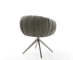 DrehstuhlJada-Flex Bouclé Soft Schlamm Kreuzgestell breit Graphit 360° drehbar Wippfunktion Taschenfederkern Sofort versandfertig