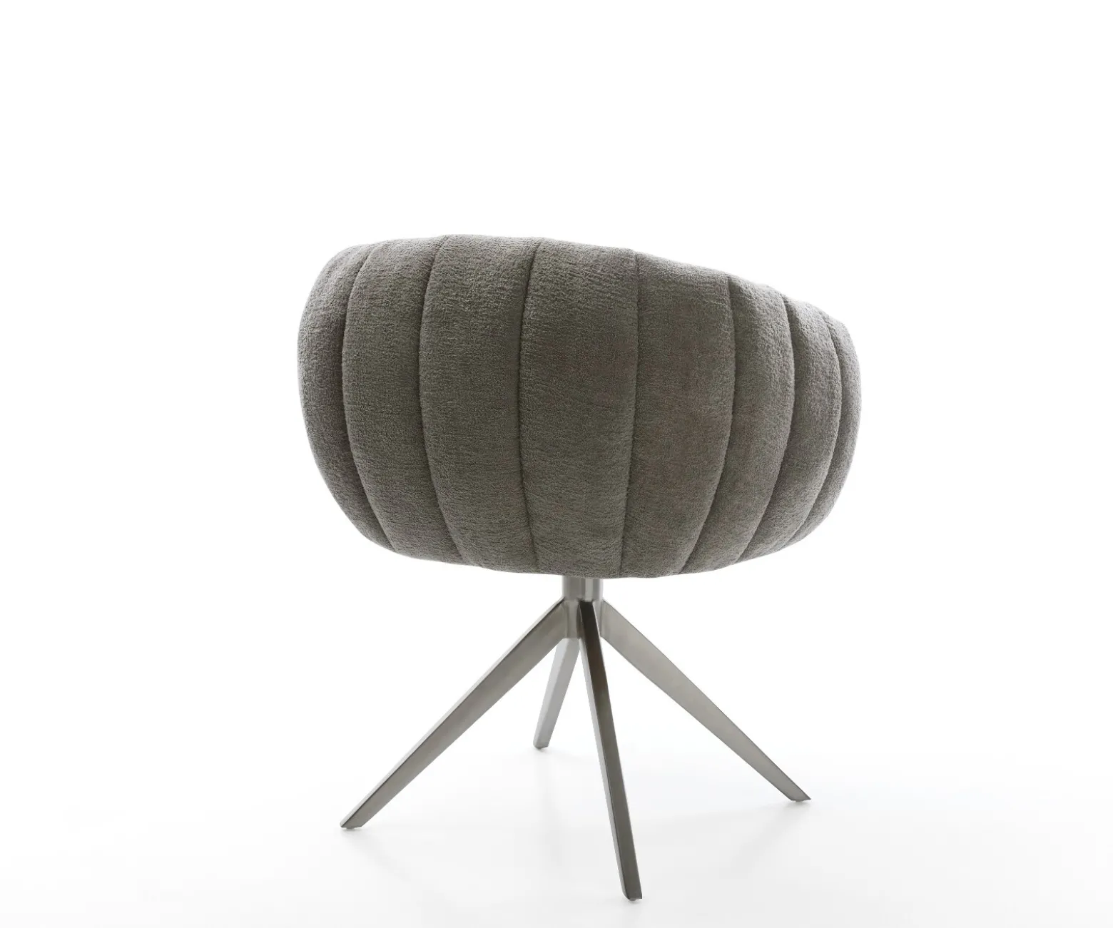 DrehstuhlJada-Flex Bouclé Soft Schlamm Kreuzgestell breit Graphit 360° drehbar Wippfunktion Taschenfederkern Sofort versandfertig