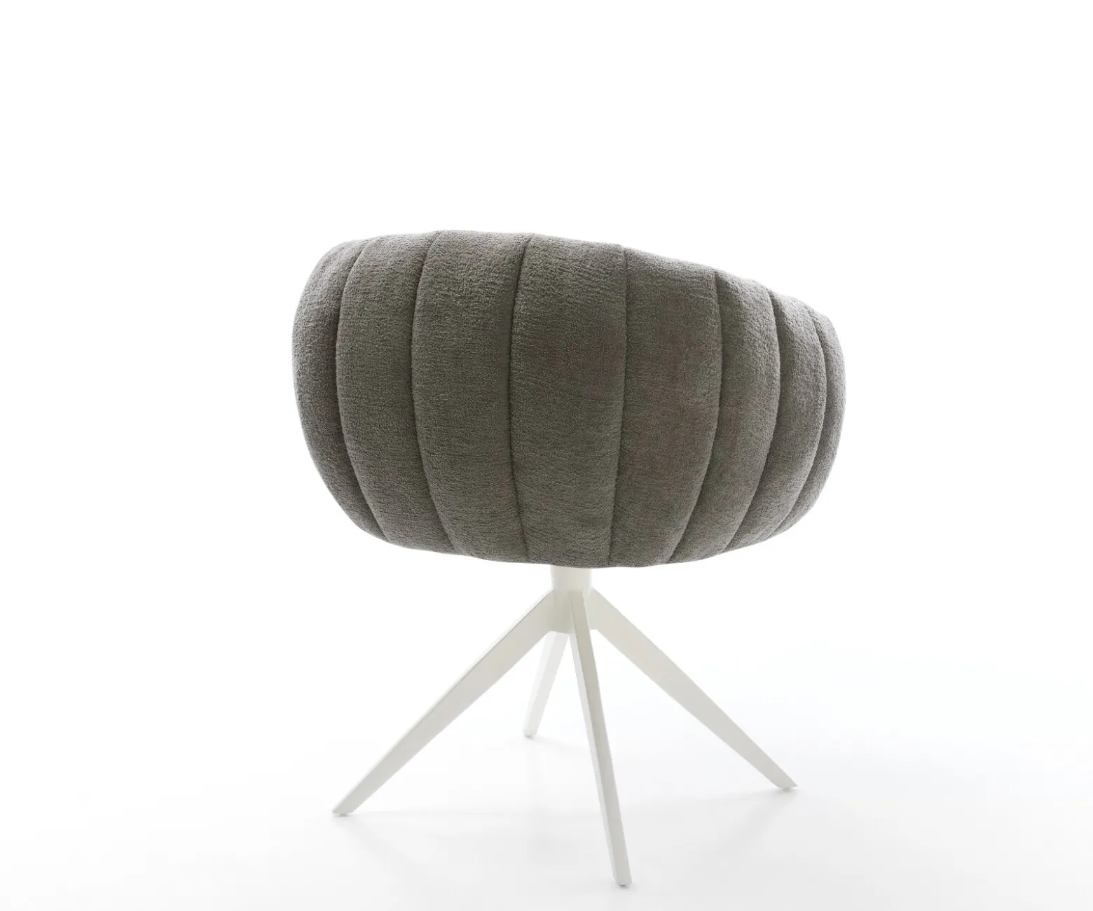 DrehstuhlJada-Flex Bouclé Soft Schlamm Kreuzgestell breit Weiß 360° drehbar Wippfunktion Taschenfederkern Sofort versandfertig