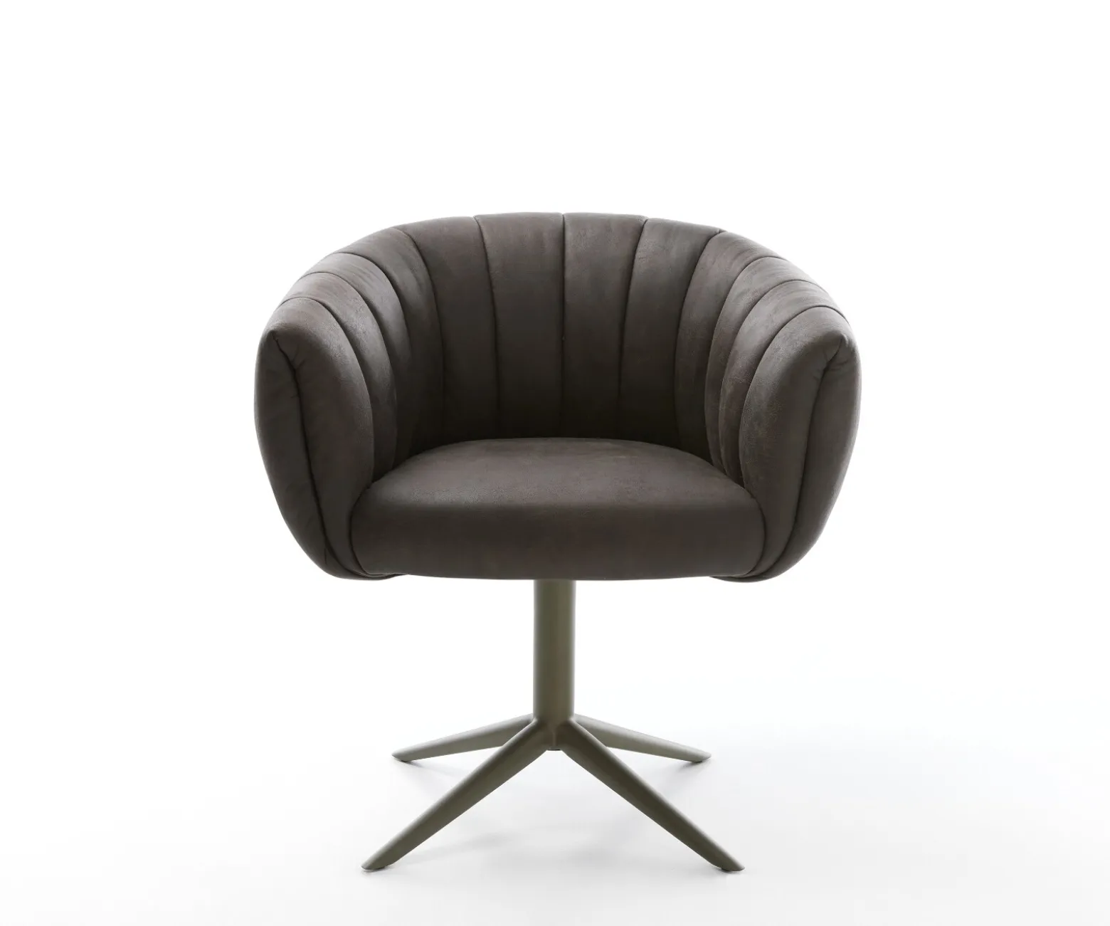 DrehstuhlJada-Flex Mikrofaser Anthrazit Vintage Fußkreuz Effektfinish Titan 360° drehbar Wippfunktion Taschenfederkern Sofort versandfertig