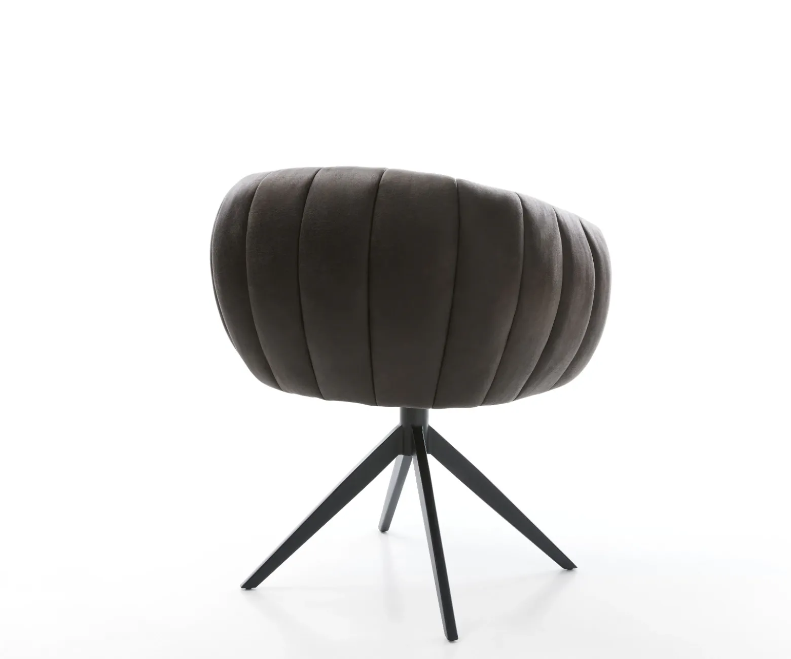 DrehstuhlJada-Flex Mikrofaser Anthrazit Vintage Kreuzgestell breit Schwarz 360° drehbar Wippfunktion Taschenfederkern Sofort versandfertig