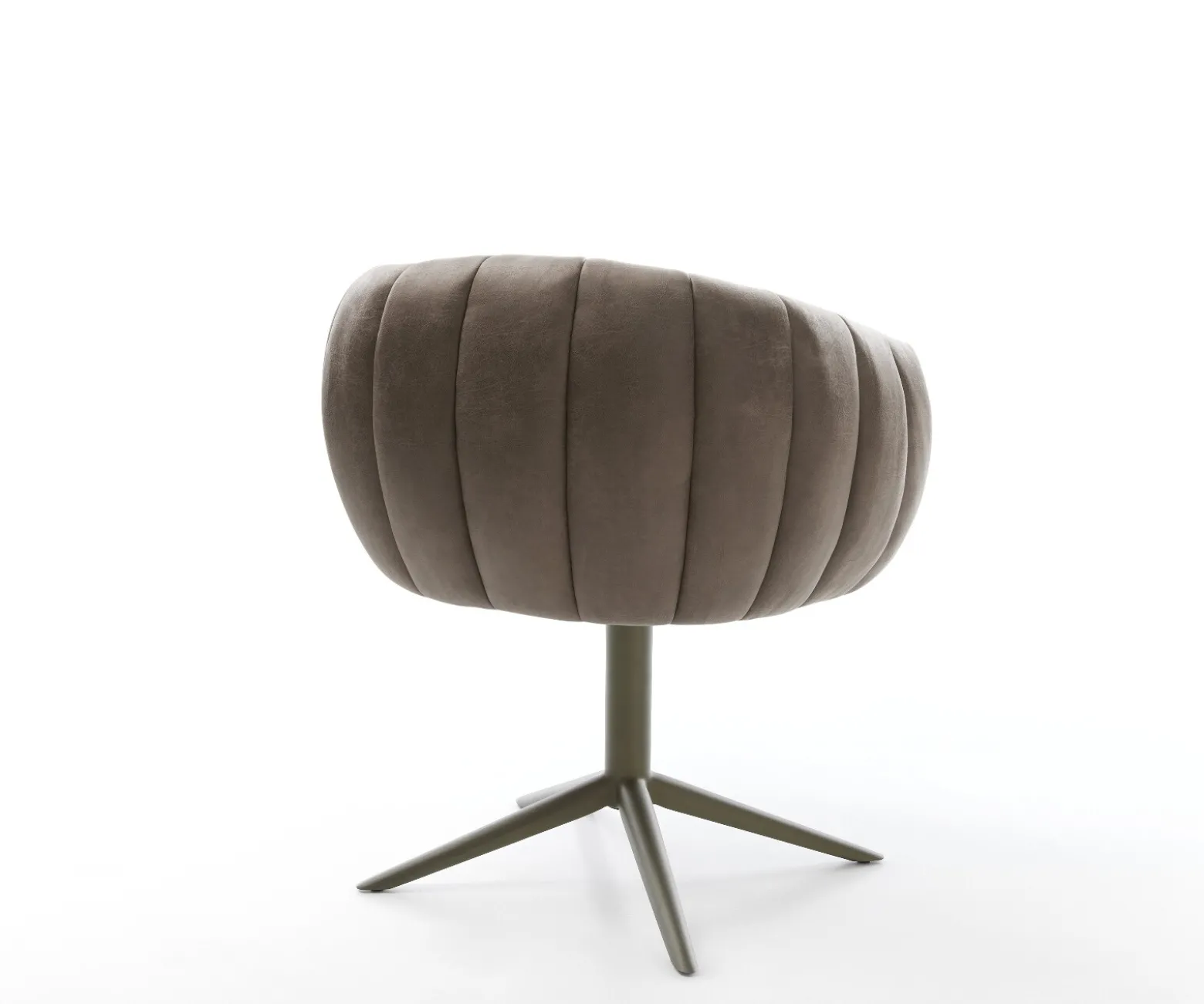 DrehstuhlJada-Flex Mikrofaser Taupe Vintage Fußkreuz Effektfinish Titan 360° drehbar Wippfunktion Taschenfederkern Sofort versandfertig