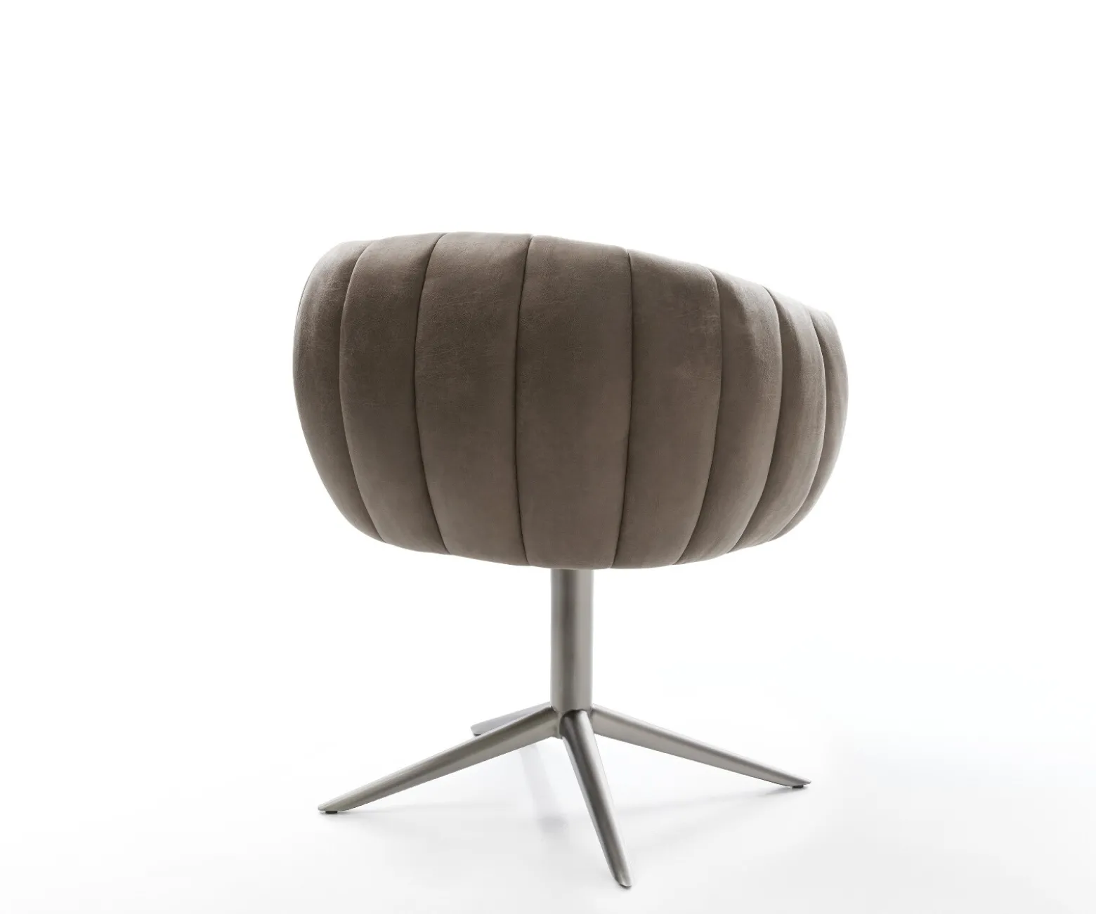 DrehstuhlJada-Flex Mikrofaser Taupe Vintage Fußkreuz Graphit 360° drehbar Wippfunktion Taschenfederkern Sofort versandfertig