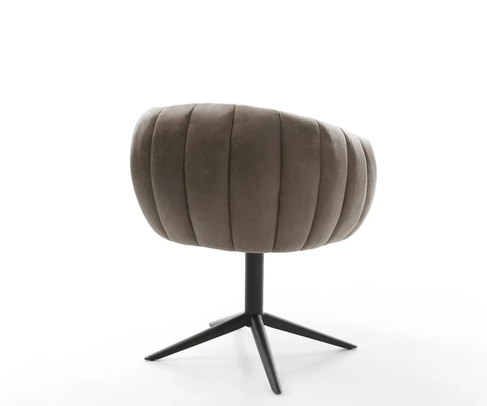 DrehstuhlJada-Flex Mikrofaser Taupe Vintage Fußkreuz Schwarz 360° drehbar Wippfunktion Taschenfederkern Sofort versandfertig