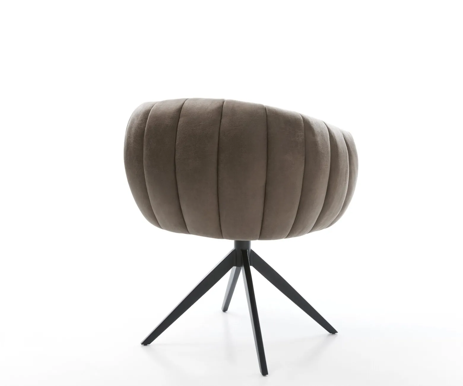 DrehstuhlJada-Flex Mikrofaser Taupe Vintage Kreuzgestell breit Schwarz 360° drehbar Wippfunktion Taschenfederkern Sofort versandfertig