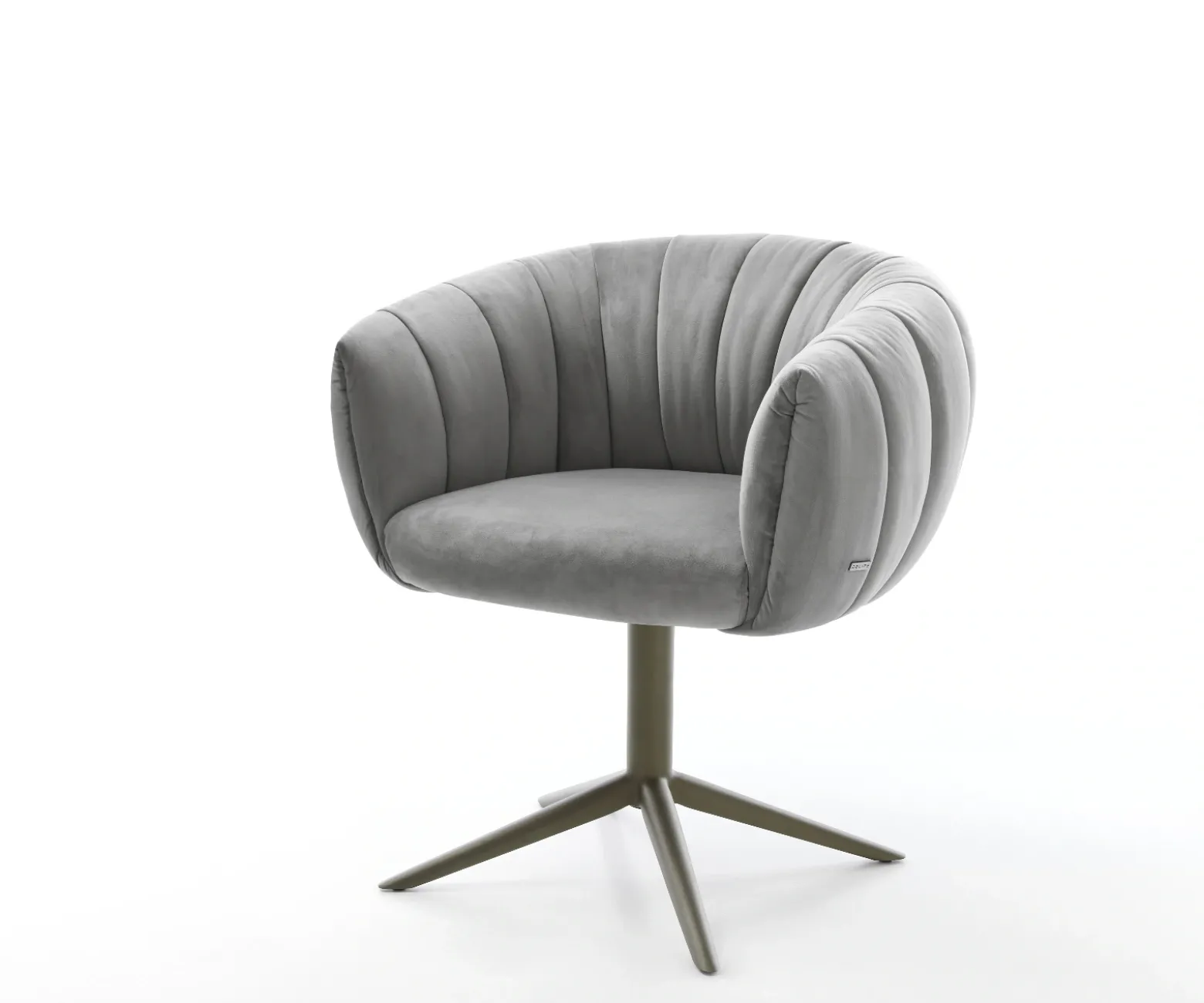 DrehstuhlJada-Flex Samt Grau Fußkreuz Effektfinish Titan 360° drehbar Wippfunktion Taschenfederkern Sofort versandfertig