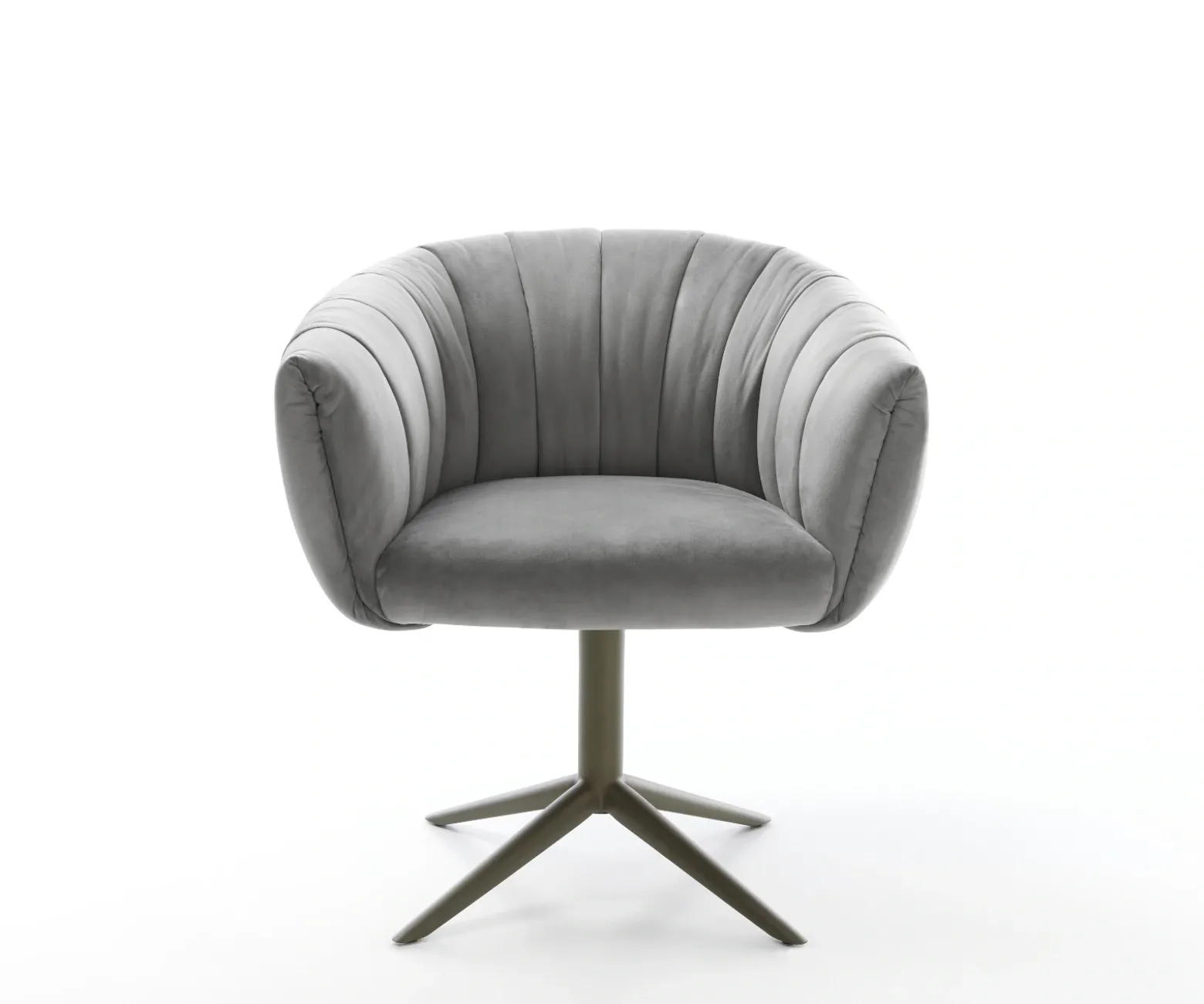 DrehstuhlJada-Flex Samt Grau Fußkreuz Effektfinish Titan 360° drehbar Wippfunktion Taschenfederkern Sofort versandfertig