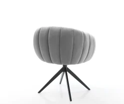 DrehstuhlJada-Flex Samt Grau Kreuzgestell breit Schwarz 360° drehbar Wippfunktion Taschenfederkern Sofort versandfertig