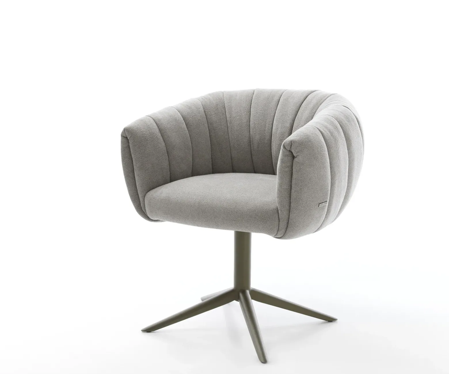 DrehstuhlJada-Flex Strukturstoff Soft Grau Fußkreuz Effektfinish Titan 360° drehbar Wippfunktion Taschenfederkern Sofort versandfertig