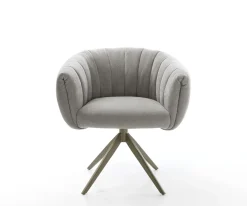 DrehstuhlJada-Flex Strukturstoff Soft Grau Kreuzgestell breit Effektfinish Titan 360° drehbar Wippfunktion Taschenfederkern Sofort versandfertig