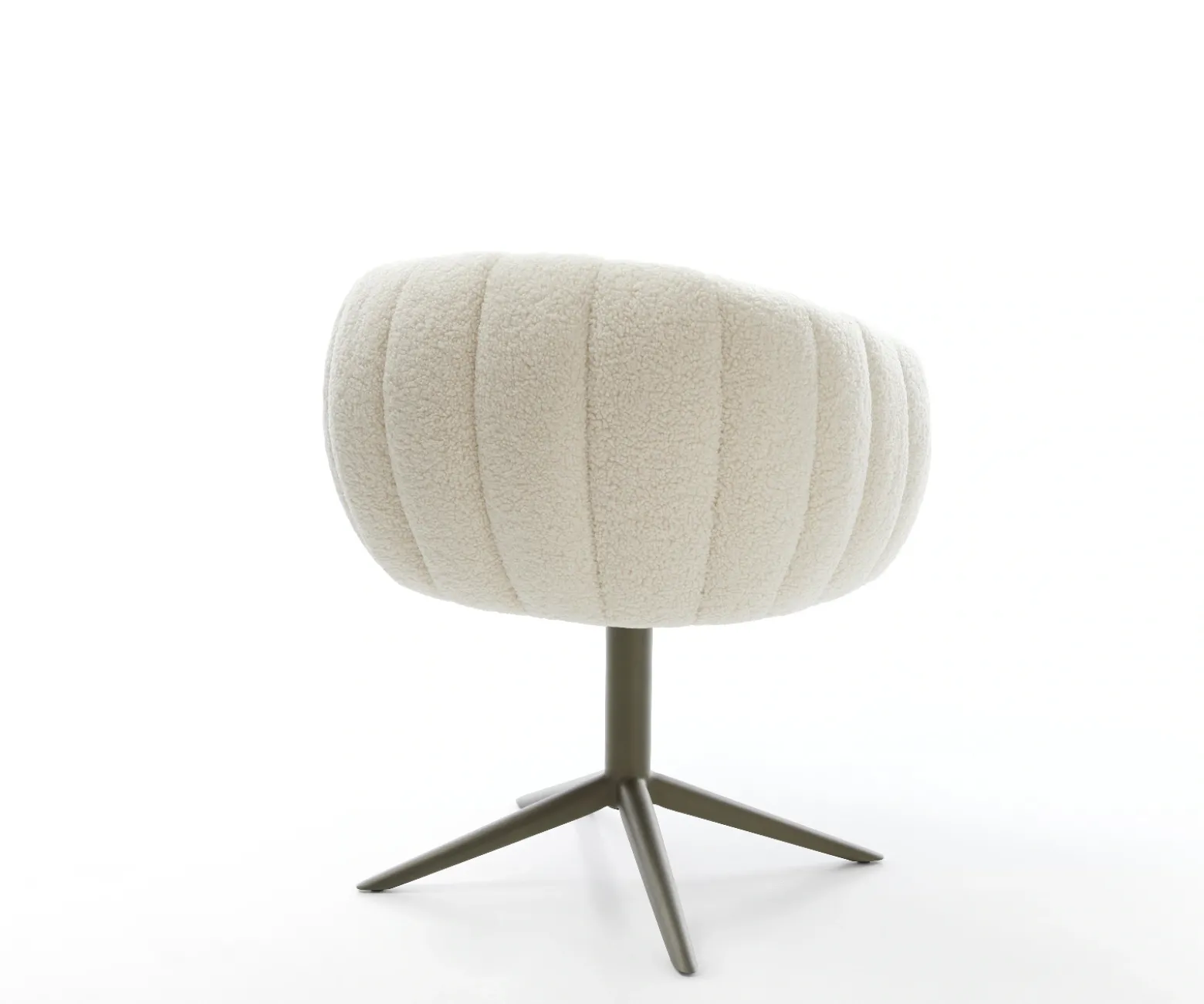 DrehstuhlJada-Flex Teddystoff Beige Fußkreuz Effektfinish Titan 360° drehbar Wippfunktion Taschenfederkern Sofort versandfertig