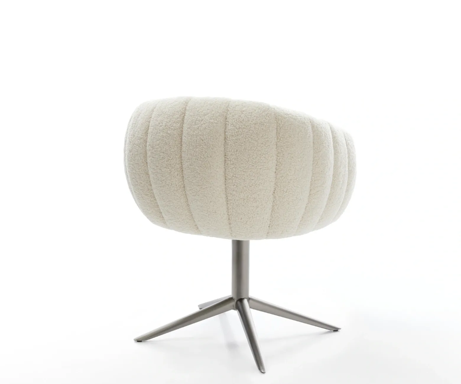 DrehstuhlJada-Flex Teddystoff Beige Fußkreuz Graphit 360° drehbar Wippfunktion Taschenfederkern Sofort versandfertig