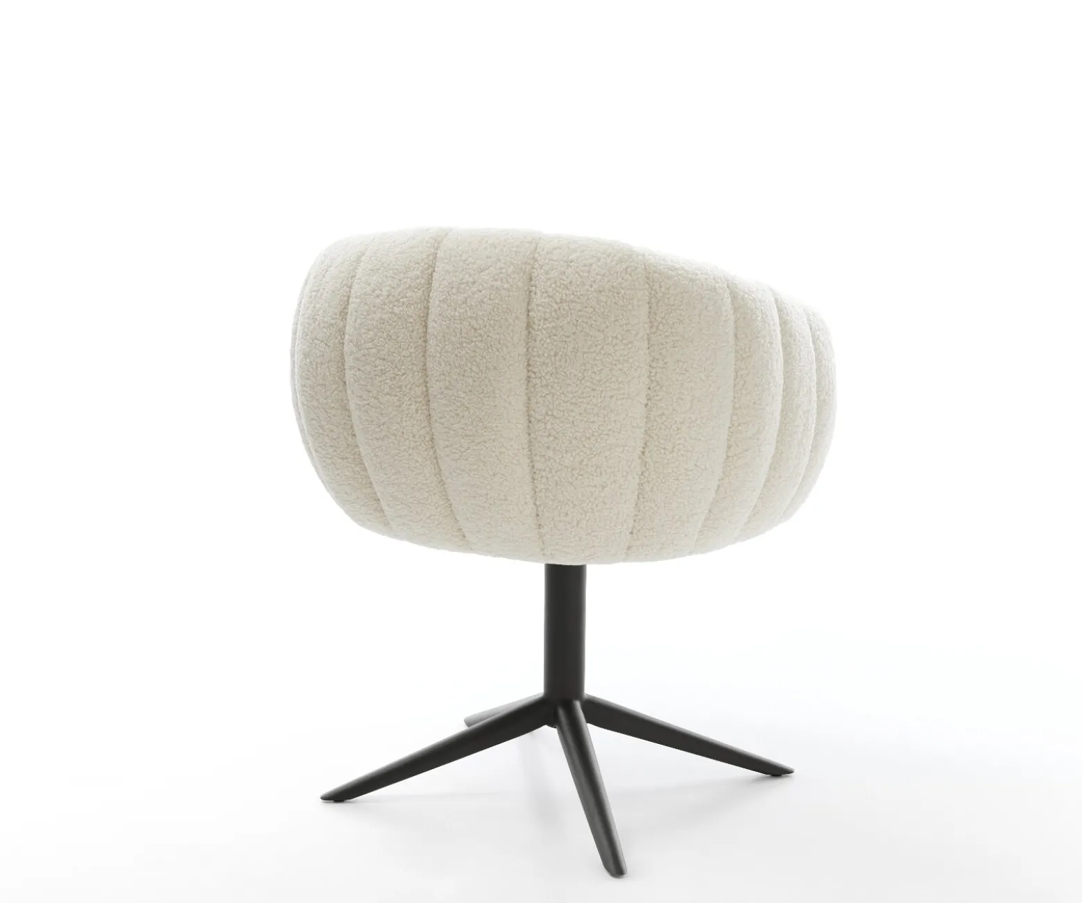 DrehstuhlJada-Flex Teddystoff Beige Fußkreuz Schwarz 360° drehbar Wippfunktion Taschenfederkern Sofort versandfertig