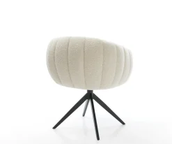 DrehstuhlJada-Flex Teddystoff Beige Kreuzgestell breit Schwarz 360° drehbar Wippfunktion Taschenfederkern Sofort versandfertig