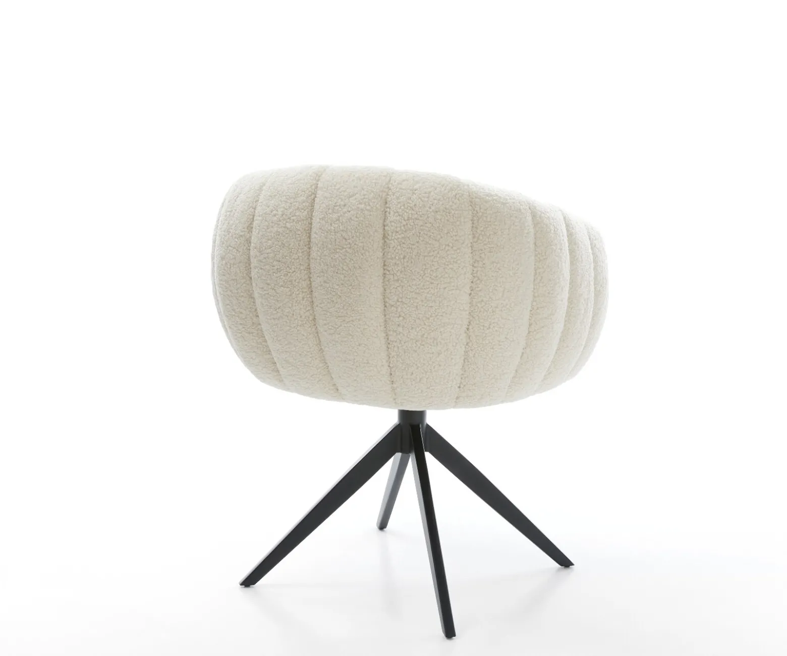 DrehstuhlJada-Flex Teddystoff Beige Kreuzgestell breit Schwarz 360° drehbar Wippfunktion Taschenfederkern Sofort versandfertig