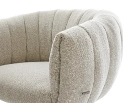 DrehstuhlJada-Flex Webstoff Soft Beige Fußkreuz Edelstahl 360° drehbar Wippfunktion Taschenfederkern Sofort versandfertig