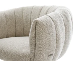 DrehstuhlJada-Flex Webstoff Soft Beige Fußkreuz Schwarz 360° drehbar Wippfunktion Taschenfederkern Sofort versandfertig
