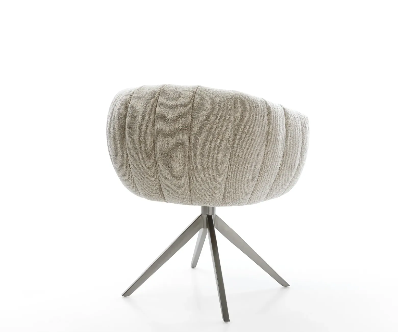 DrehstuhlJada-Flex Webstoff Soft Beige Kreuzgestell breit Graphit 360° drehbar Wippfunktion Taschenfederkern Sofort versandfertig