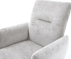 DrehstuhlJova-Flex mit Armlehnen Chenille Silbergrau Kreuzgestell breit Effektfinish Titan 360° drehbar Wippfunktion Taschenfederkern Sofort versandfertig