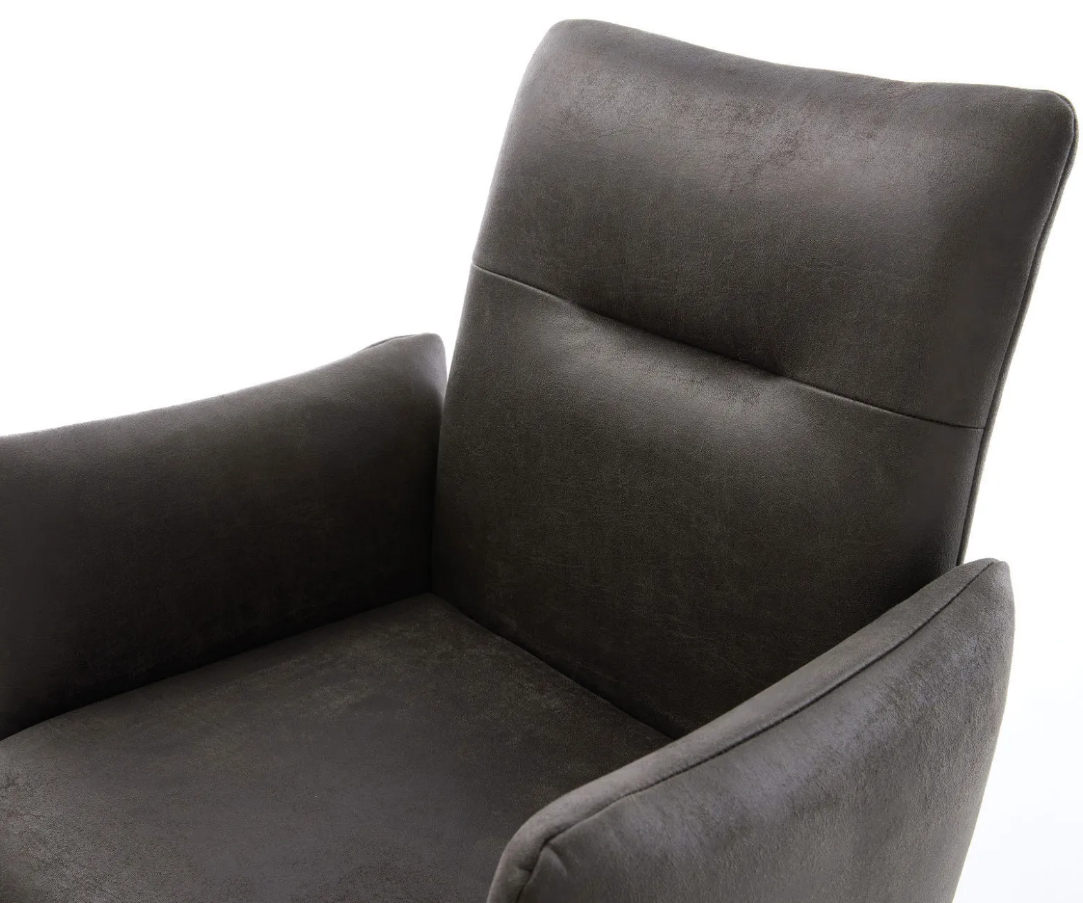 DrehstuhlJova-Flex mit Armlehnen Mikrofaser Anthrazit Vintage Kreuzgestell breit Schwarz 360° drehbar Wippfunktion Taschenfederkern Sofort versandfertig