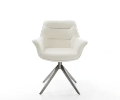 DrehstuhlKaira-Flex Bouclé Soft Beige Kreuzgestell breit Graphit 360° drehbar Wippfunktion Sofort versandfertig
