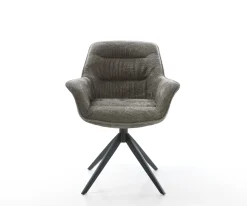 DrehstuhlKaira-Flex Bouclé Soft Schlamm Kreuzgestell breit Schwarz 360° drehbar Wippfunktion Sofort versandfertig