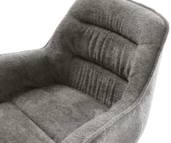 DrehstuhlKaira-Flex Bouclé Soft Schlamm Kreuzgestell breit Schwarz 360° drehbar Wippfunktion Sofort versandfertig
