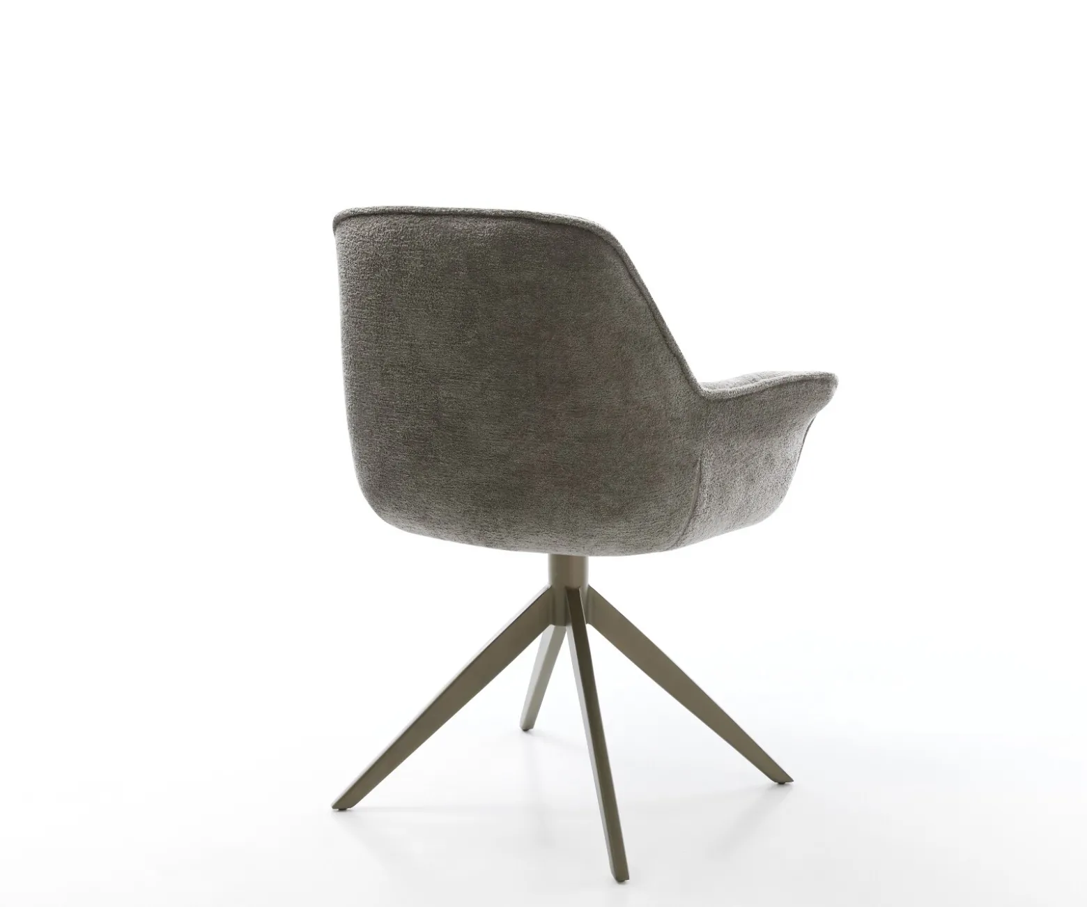 DrehstuhlKaira-Flex Bouclé Soft Schlamm Kreuzgestell breit Effektfinish Titan 360° drehbar Wippfunktion Sofort versandfertig